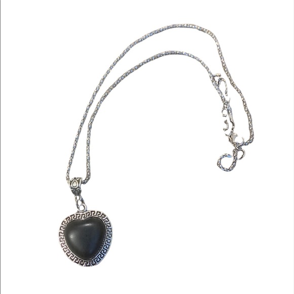 Semiprecious Stone Heart Necklace - Picture 2 of 4